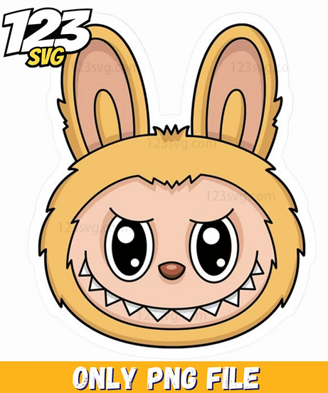 yellow bunny face png, cute yellow bunny face png, yellow bunny transparent png - 123SVG Store