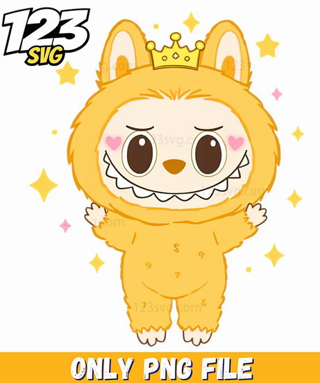 yellow crown labubu png 2, labubu yellow crown, labubu png crown - 123SVG Store