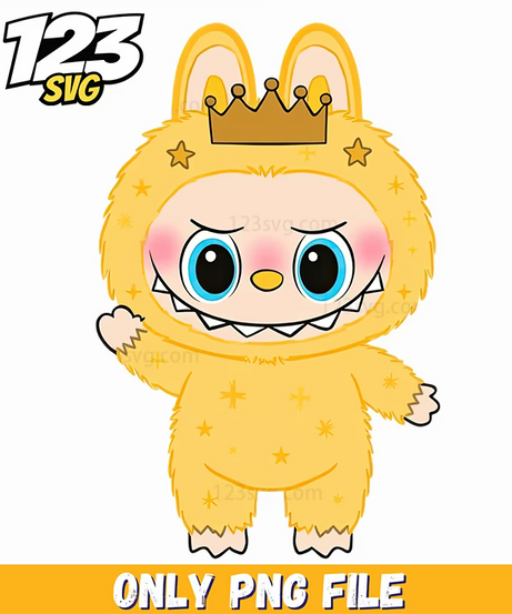 yellow crown labubu png, labubu png, labubu png crown - 123SVG Store