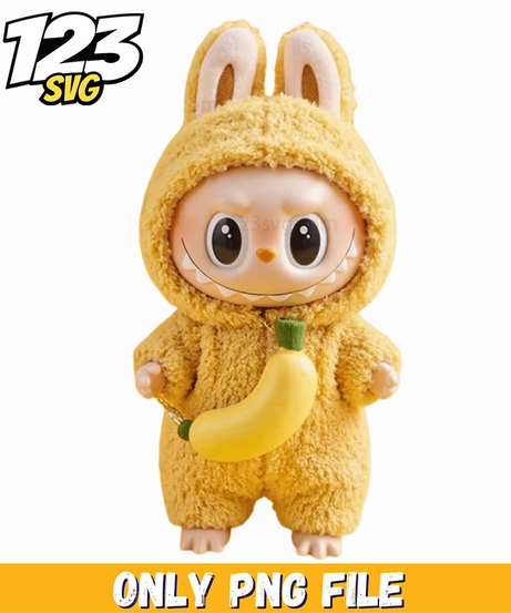 yellow fuzzy bunny labubu png, labubu png images, labubu png download - 123SVG Store