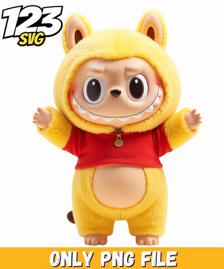yellow hoodie labubu png, labubu hoodie png, labubu hoodie png designs - 123SVG Store