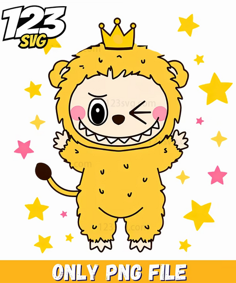 yellow king labubu png, labubu png, labubu yellow king - 123SVG Store