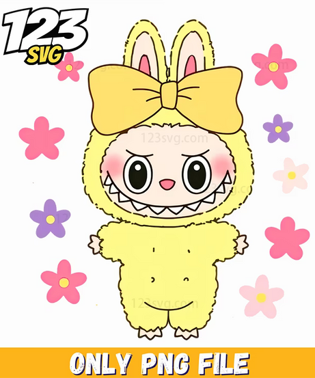 yellow labubu flower png, labubu flower png, labubu flower clipart - 123SVG Store