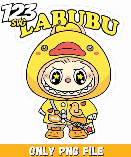yellow raincoat labubu png, labubu raincoat png transparent, labubu raincoat transparent png - 123SVG Store